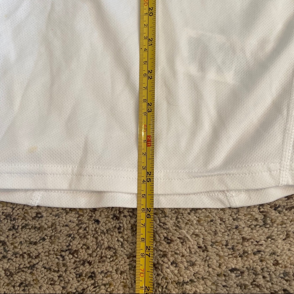 Adidas White Yellow Stripe Athletic Workout Tank Top Shirt Large - Picture 8 of 11